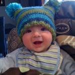 Light Blue, Navy Blue And Lime Green Jester Hat..